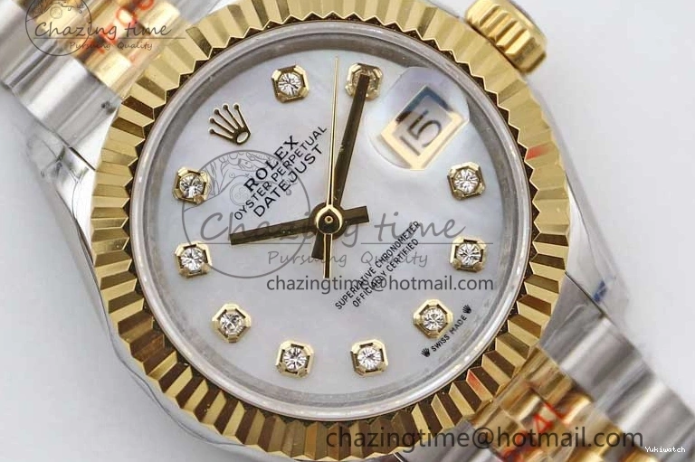 279179 TWF Best YG White SS NH05 Diamonds Bracelet Datejust Jubilee Dial 28mm Markers Edition SS on YG 0408